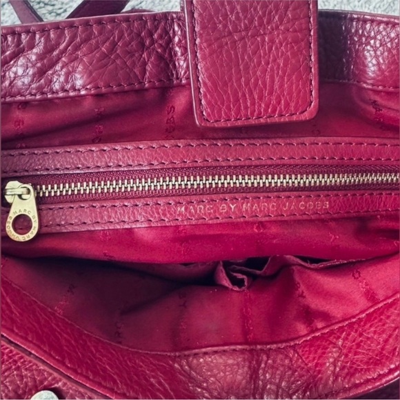 Marc by Marc Jacobs Leather Satchel Crossbody Burgundy - Picture 12 of 16